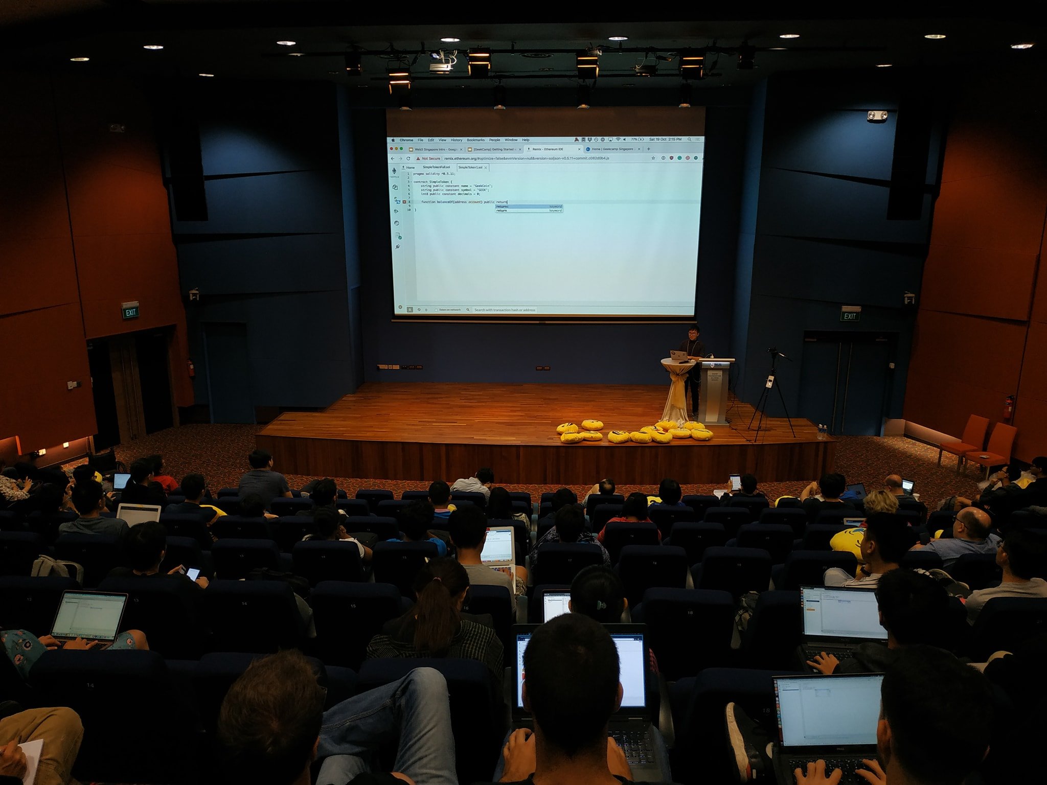 Getting Started with Smart Contracts workshop audience